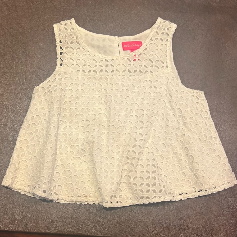 Girls Eyelet Tank